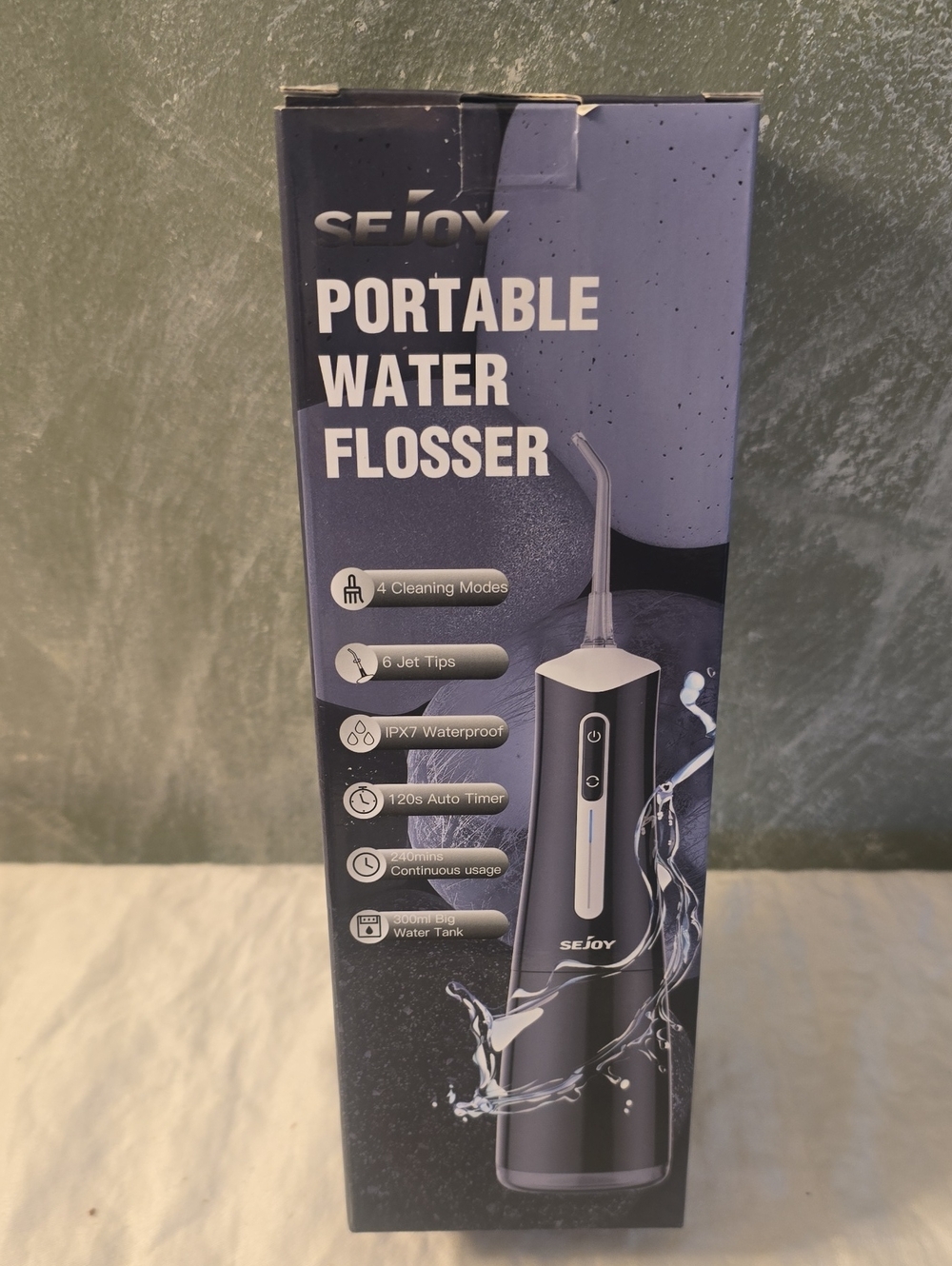 Portable Water Flosser Black, 4 Cleaning Modes, 6 Jets Tips, Waterproof New